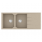 Νεροχύτης Γρανιτένιος Ένθετος Sanitec Ultra Granite 800 116 2B 1D (116X50) Sabbia Βαρέως Τύπου με 2 Γούρνες και Μαξιλάρι